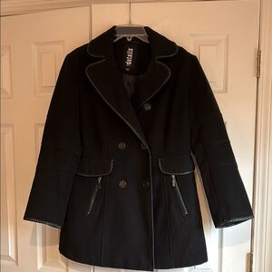 Black Double-Breasted Pea Coat Size L